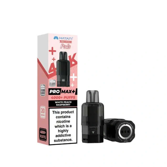 White Peach Raspberry Hayati Pro Max Plus 4K Prefilled Pod